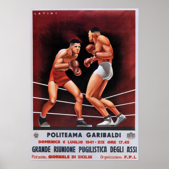 Poster de Boxing Italiano Vintage (Frente)
