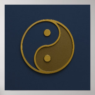 Poster de Bronze do Marinho Yin Yang