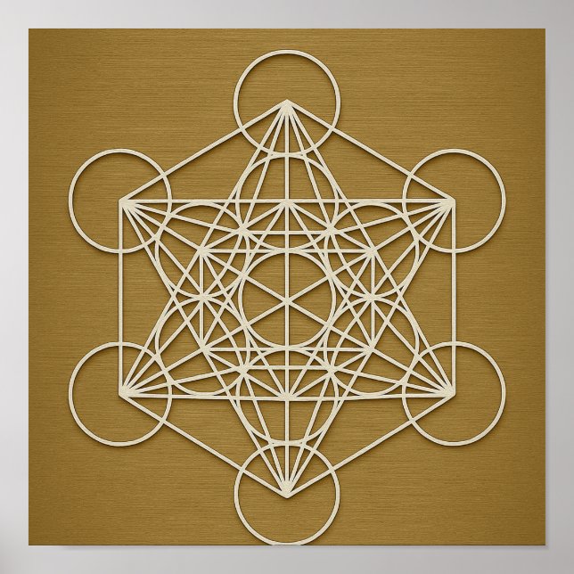 Poster de Bronze em Cubo do Metatron (Frente)