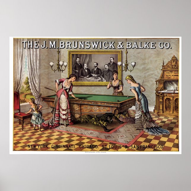 Poster de Brunswick e Balke Billiards (Frente)