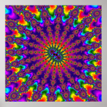 Poster de Burst Fractal do Arco-Íris Personalizado