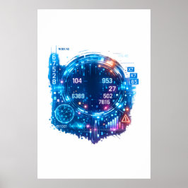 Poster de Cabeça de Dados de IA Futurista – Cibert