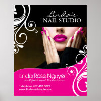 Poster de Cabelo e Salão de unhas