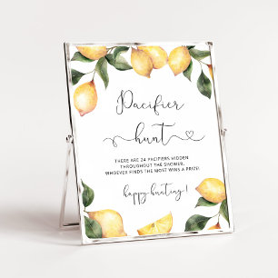 Poster de caça a chá de fraldas de Lemon Pacifier