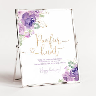 Poster de caça com flores de ouro roxo Pacificador