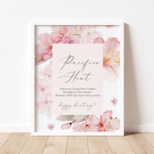 Poster de caça com pincel penteado Floral sakura P