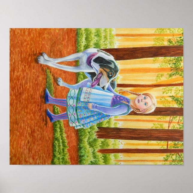 Poster de Cachorro Azul e Cachorro (Frente)