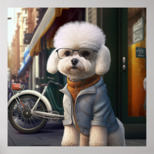 Poster de Cachorro Hipster Bichon Frise