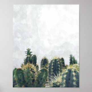 Poster de cacto de aquarela | 8x10