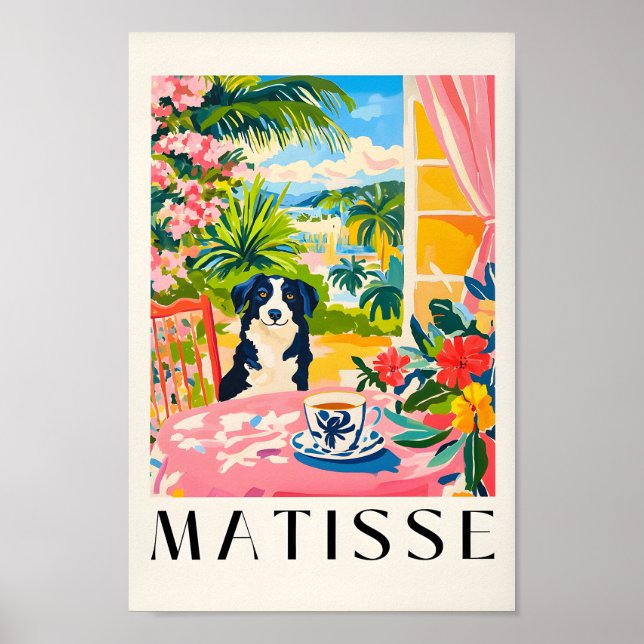 Poster de Café Bebendo de  de Collie Fronteira, Ga (Frente)