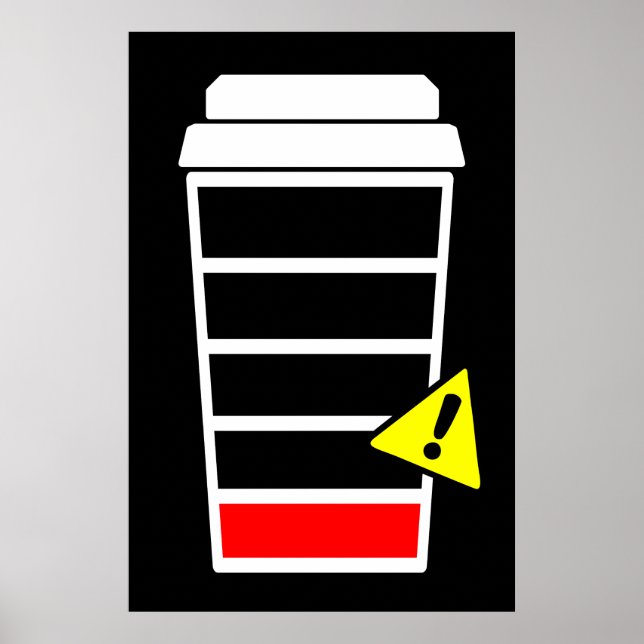 Poster de café, Cafeína Baixa, ICONS, preto, (Frente)