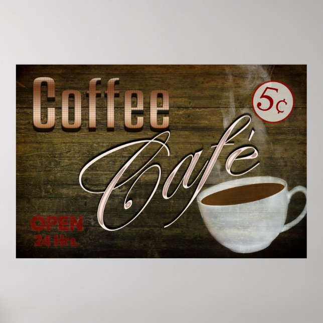 Poster DE CAFÉ DE CAFÉ DE VINTAGEM (Frente)