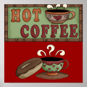 Poster de café e de noz