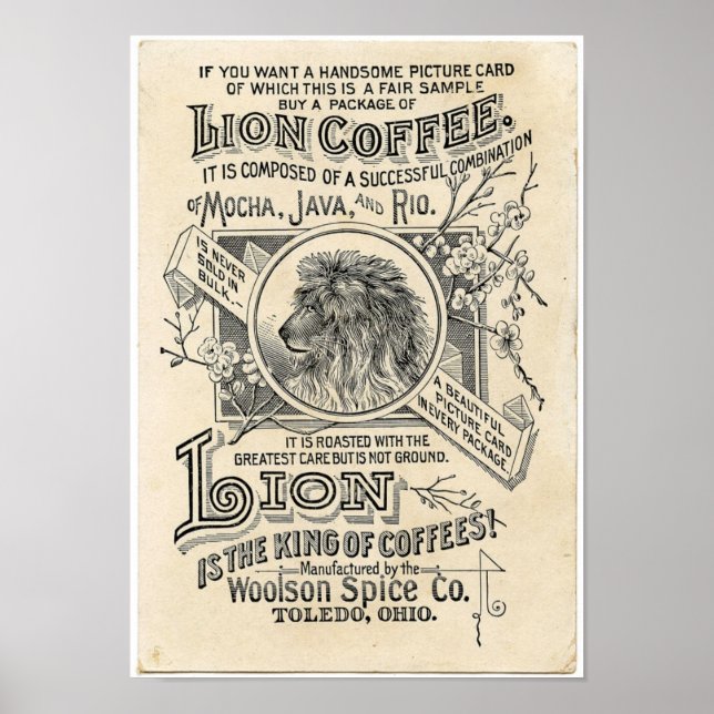 Poster de Café Lion de Anúncios Antigos (Frente)