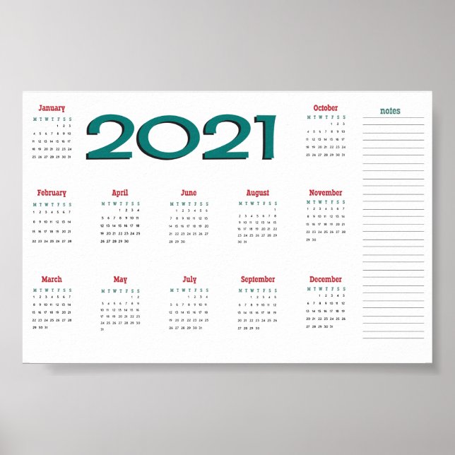 poster de calendário 2021 (Frente)