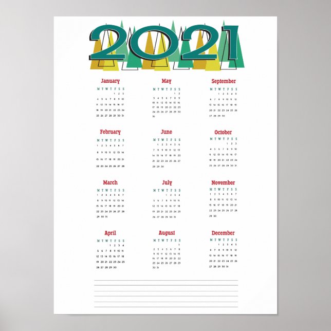 poster de calendário 2021 (Frente)