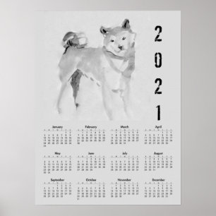Poster de Calendário 2021 da Pintura Original de 