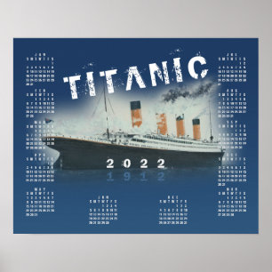 poster de Calendário Azul Titanic 2022 RMS