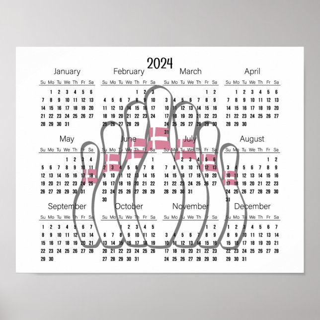 Poster de Calendário da Design 2024 da Boliche (Frente)