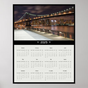 poster de Calendário da Parede da Ponte de Manhatt