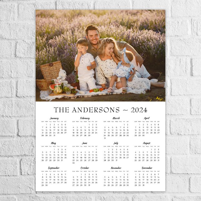 Poster de calendário de 2024 para fotos da família (Criador carregado)