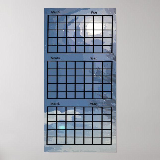 Poster de Calendário de 3 Meses do Sunshine no Sky (Frente)