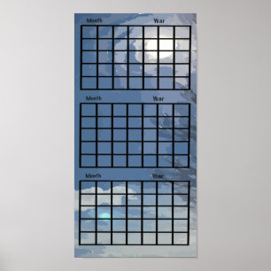 Poster de Calendário de 3 Meses do Sunshine no Sky