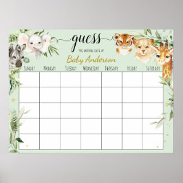 Poster de Calendário de Data de Vencimento do Chá