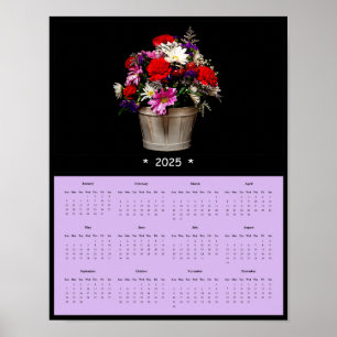 poster de Calendário de Parede das Flores da prima