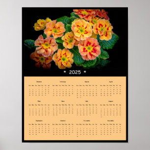 poster de Calendário de Parede das Flores da prima