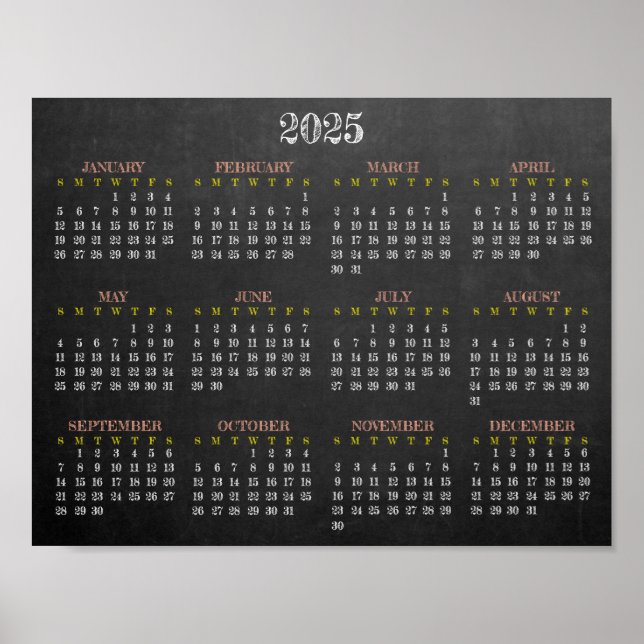 Poster de Calendário Design de 2025 (Frente)