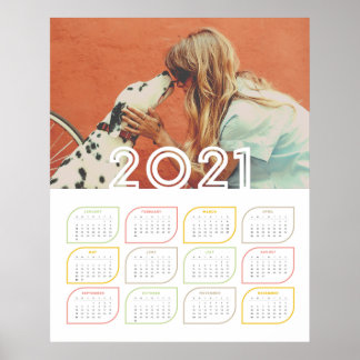 Poster de Calendário Personalizado 2021 | Folha Mo