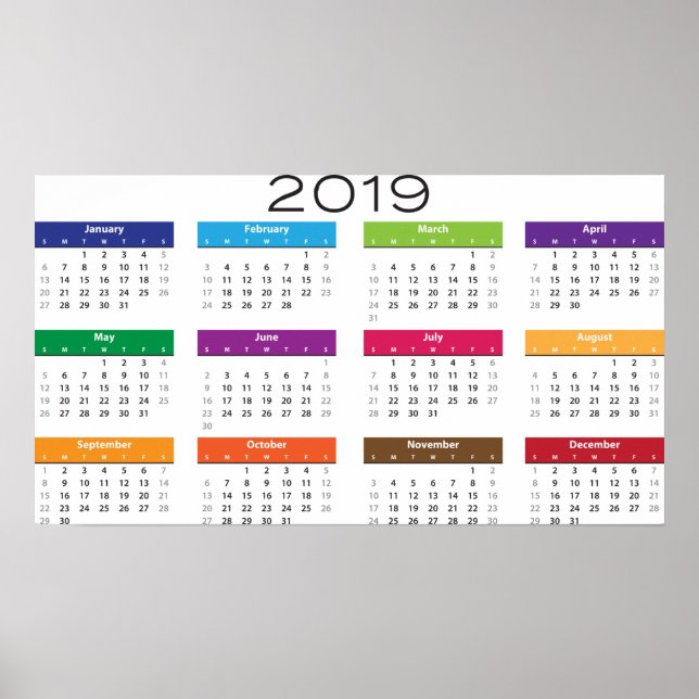 Poster de Calendário Trendy 2019 (Frente)