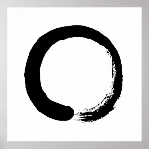 Poster de Caligrafia Zen no Círculo Enso