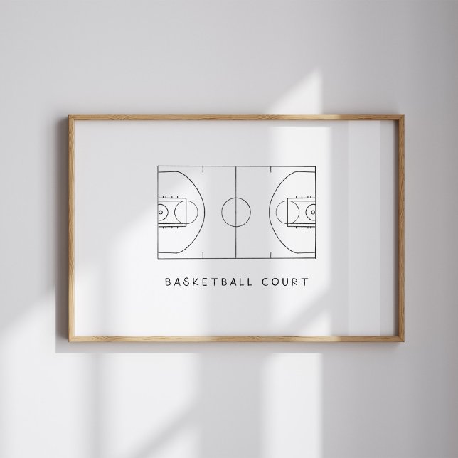 Poster de campo de basquetebol de Watercolor (Criador carregado)