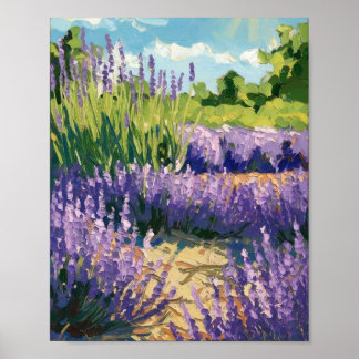 Poster de Campo de lavanda - Floral Impressionista