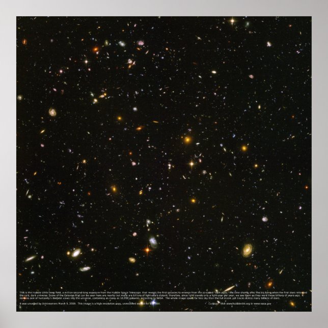 Poster de Campo Ultra Profundo do Hubble High-Res  (Frente)