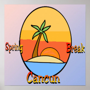 Poster de Cancun das férias da primavera