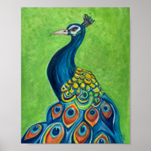 Poster de Canvas de Premium de Peacock (8x10)