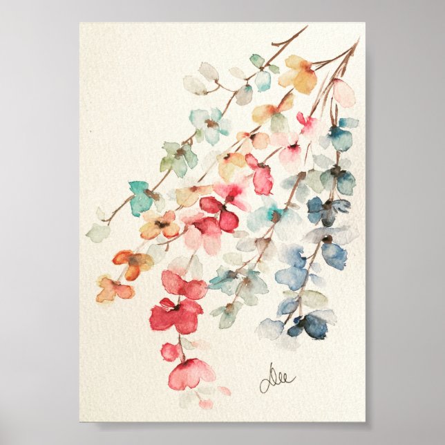 Poster de Canvas Premium em Cascata Floral (5x7) (Frente)