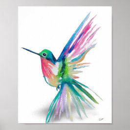 Poster de Canvas Rainbow Hummingbird Premium (8x10