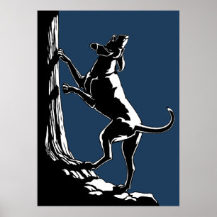 Poster de Cão Caçando Impressões De Arte Cão D