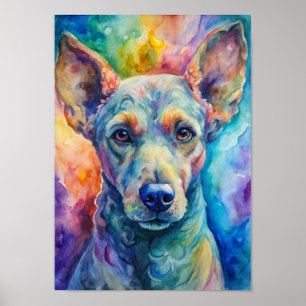 Poster de Cão de Pintura de Aquarela
