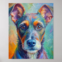 Poster de Cão de Pintura de Aquarela