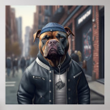 Poster de Cão Hipster Americano