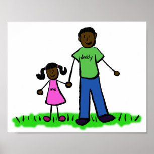 Poster de Caractere Personalizado da Família Pai