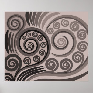 Poster de Caramujos de Cinza Roxo Elegante
