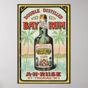 Poster de Caribe de rum de de vintage no final do