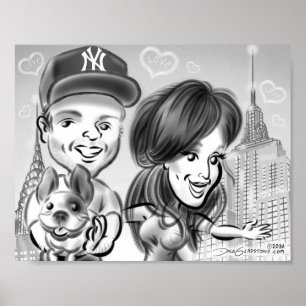 Poster de Caricatura de New York Dog Lovers