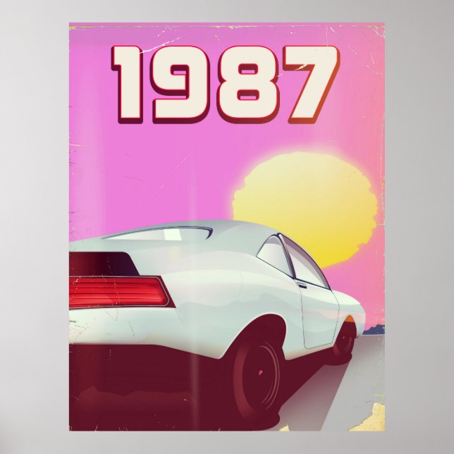 poster de carro esportivo de 1987 (Frente)